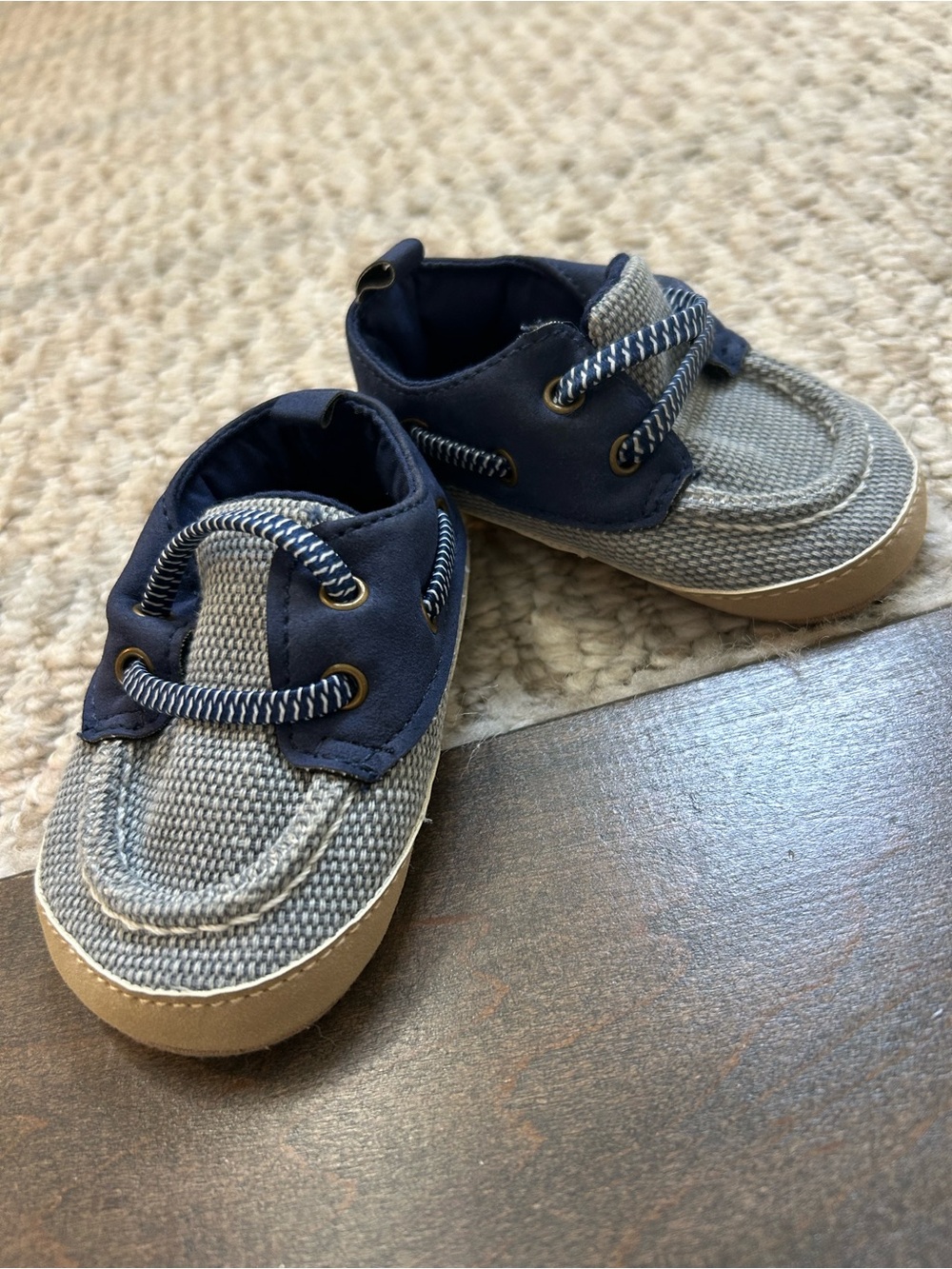 Carters Baby Navy and Gray Canvas Shoes (3-6M)